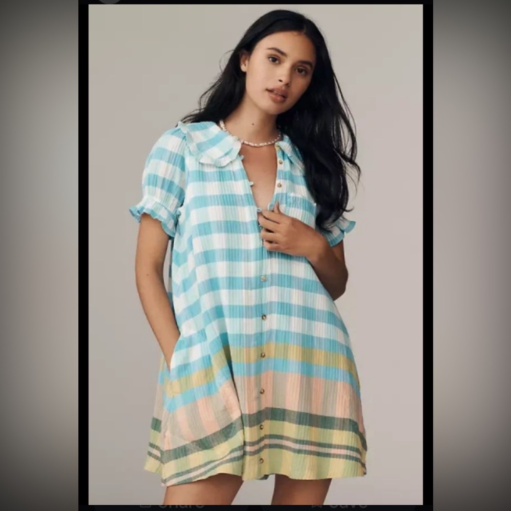 Pilcro Anthropologie The Kiera Mini Shirt Dress 1X NWOT - Picture 2 of 14